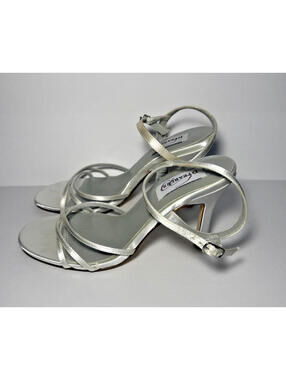 Dyeables Satin Buckle Slingback Fashion Sandals White Satin